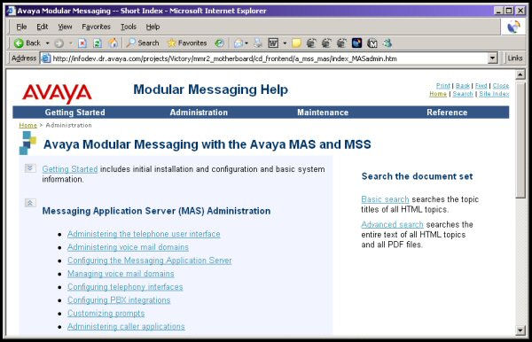 MAS Administration Guide for the Avaya MSS Server in HTML Format