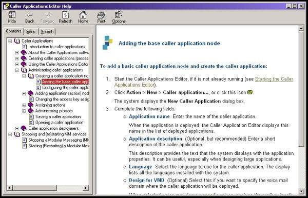MAS - Caller Applications Editor Help in CHM Format 